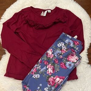 Janie and Jack Burgundy Top set
